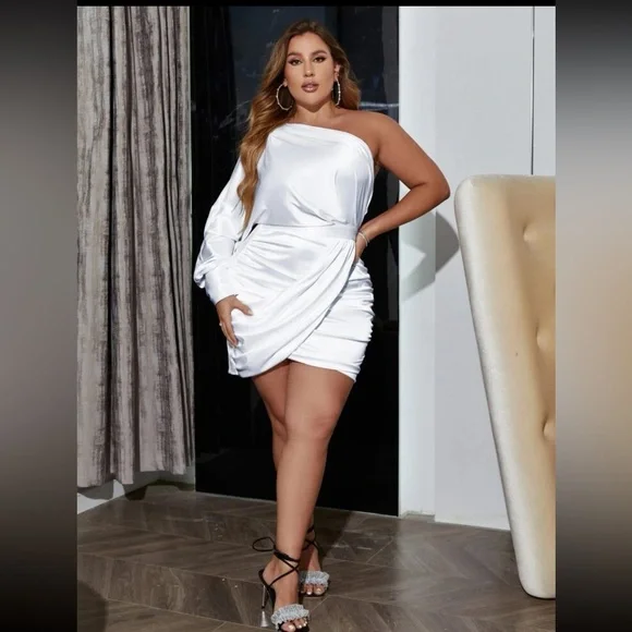 ***Nwt*** One Shoulder White Dress 4X | Color: White | Size: 4X | Lianneg1'S Closet